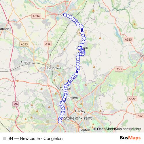 94 bus Line Map