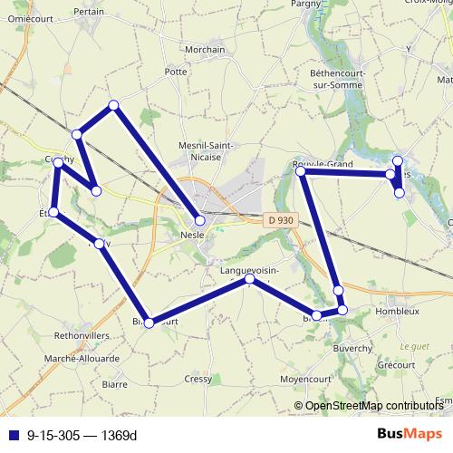 9-15-305 bus Line Map