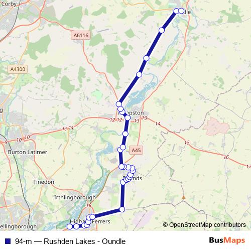 94-m bus Line Map