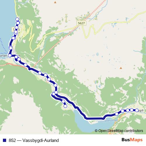 852 bus Line Map