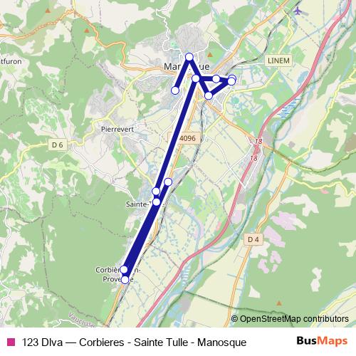 123 Dlva bus Line Map