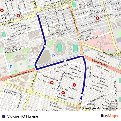 Victoire TO Huilerie bus Line Map