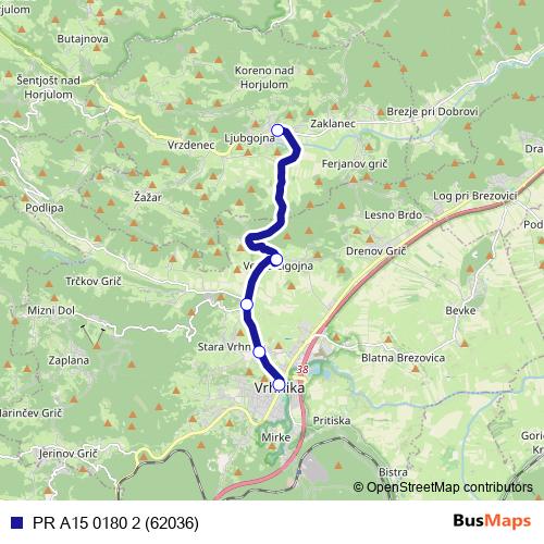 PR A15 0180 2 (62036) bus Line Map