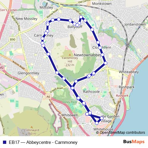 EB17 bus Line Map