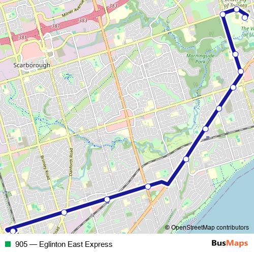 905 bus Line Map