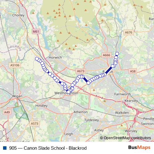 905 bus Line Map