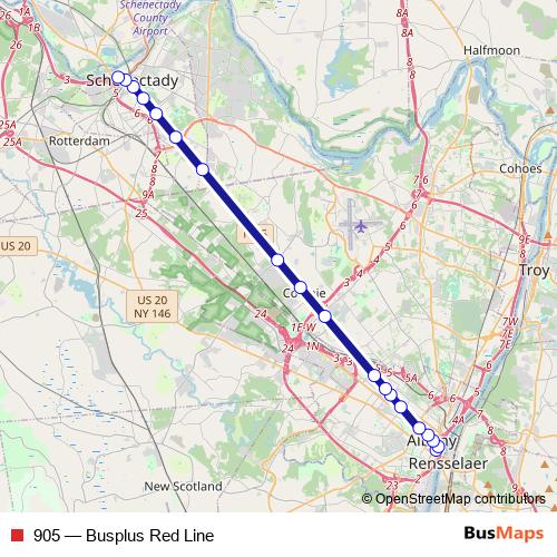 905 bus Line Map
