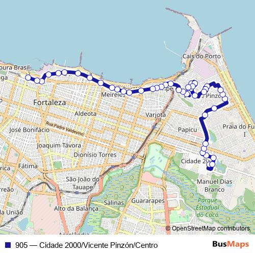 905 bus Line Map