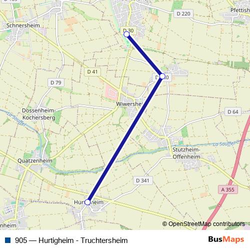 905 bus Line Map