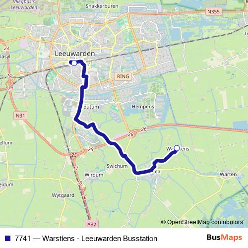 7741 bus Line Map