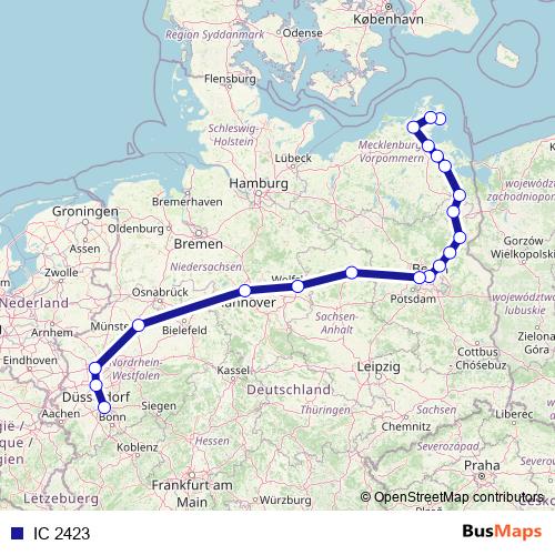 IC 2423 rail Line Map