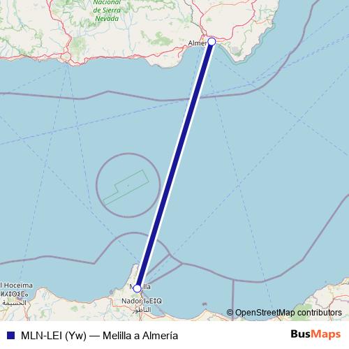 MLN-LEI (Yw) air Line Map