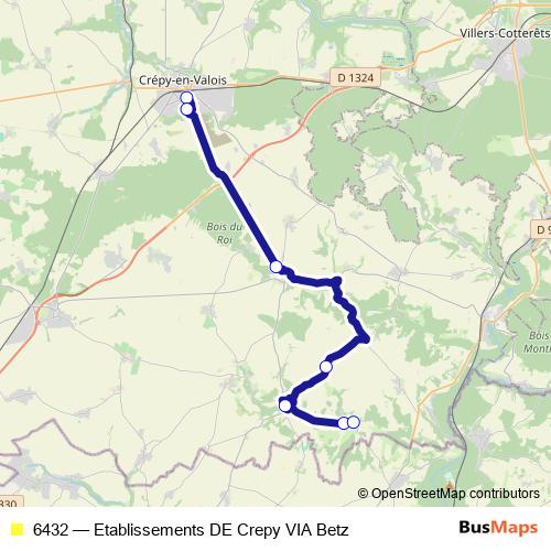 6432 bus Line Map