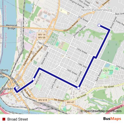 Broad Street bus Line Map