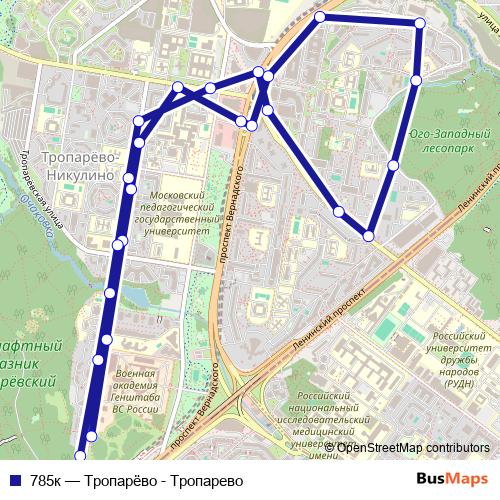 785к bus Line Map