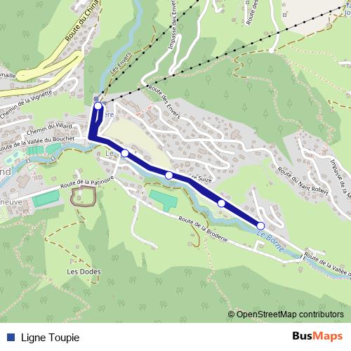 Ligne Toupie bus Line Map