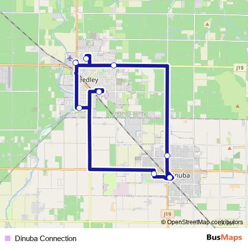 Dinuba Connection bus Line Map
