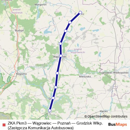 ZKA Pkm3 bus Line Map
