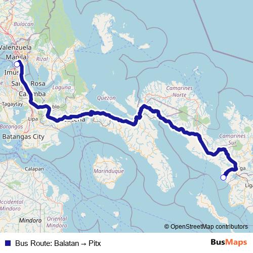 Bus Route: Balatan → Pitx bus Line Map