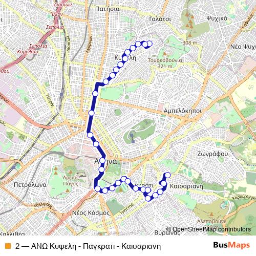 2 trolleybus Line Map