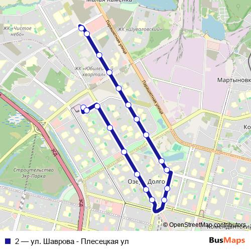 2 trolleybus Line Map