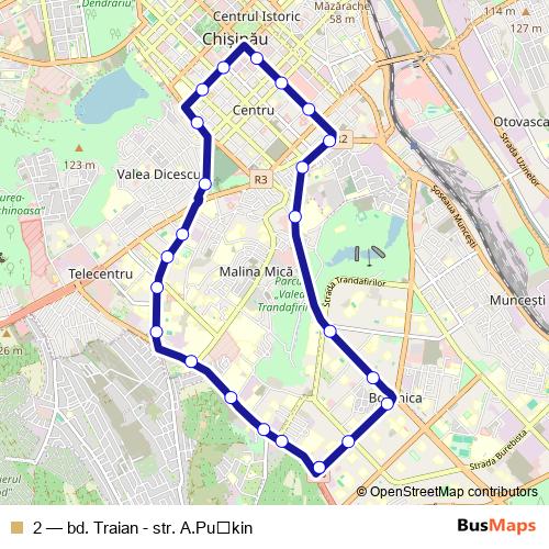 2 trolleybus Line Map