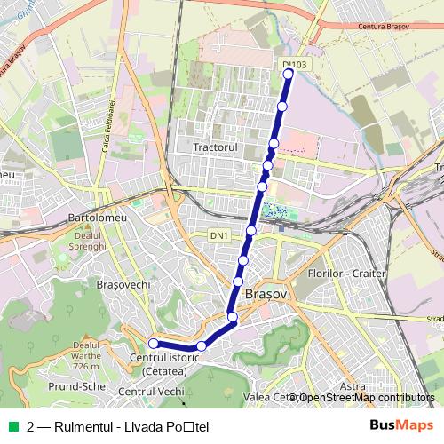2 trolleybus Line Map