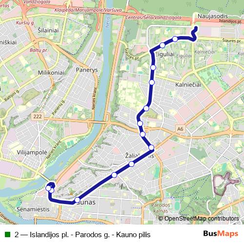 2 trolleybus Line Map