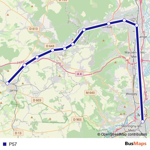 P57 rail Line Map