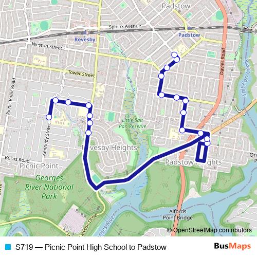 S719 bus Line Map
