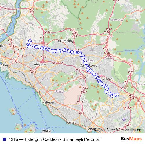 131ü bus Line Map