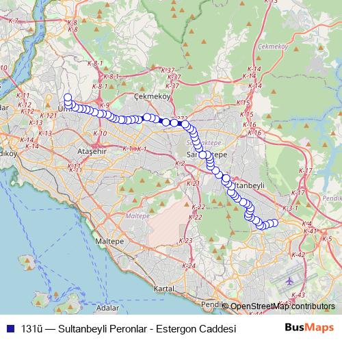 131ü bus Line Map
