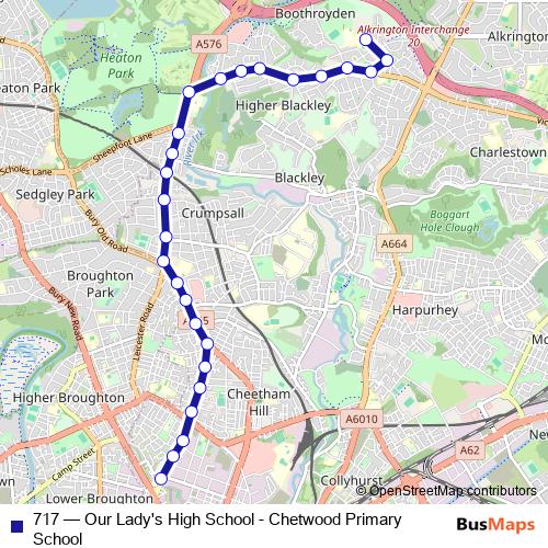 717 bus Line Map