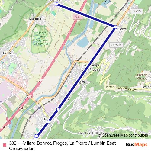 382 bus Line Map