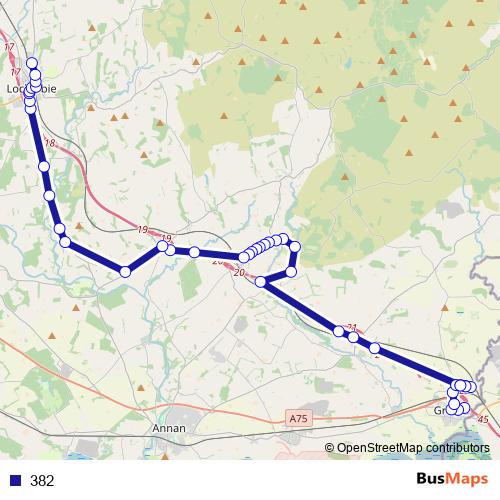 382 bus Line Map