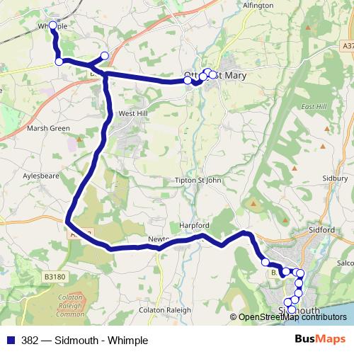 382 bus Line Map