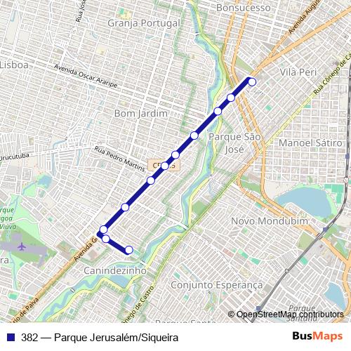 382 bus Line Map