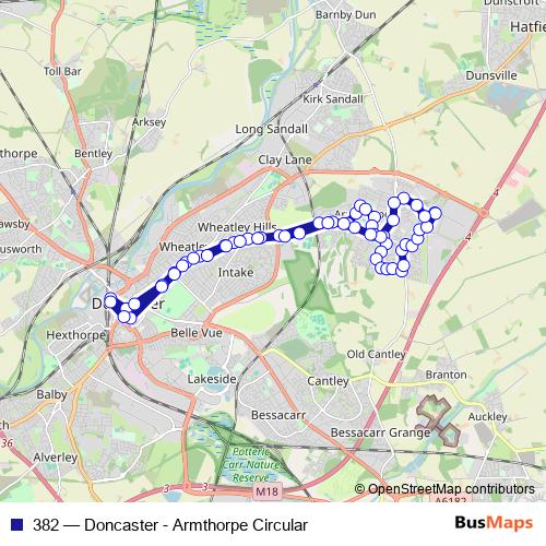 382 bus Line Map