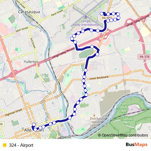324 - Airport bus Line Map