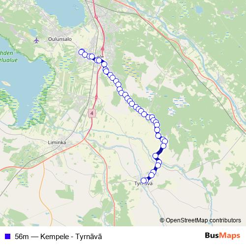56m bus Line Map