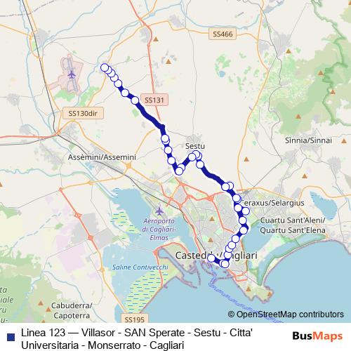 Linea 123 bus Line Map