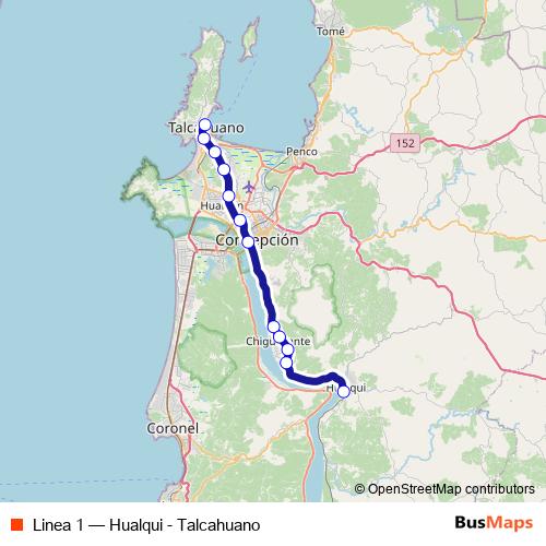 Linea 1 rail Line Map