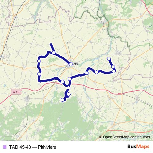 TAD 45-43 bus Line Map