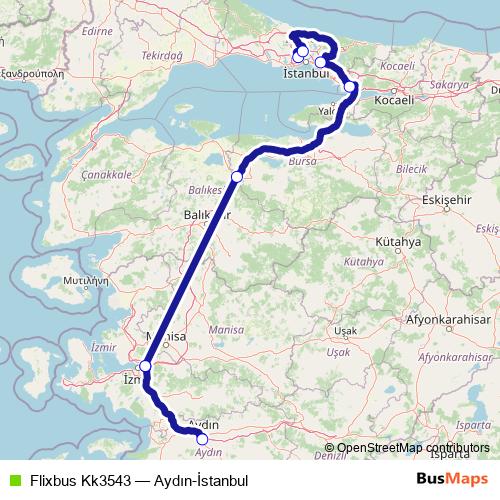 Flixbus Kk3543 bus Line Map