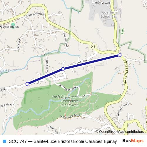 SCO 747 bus Line Map