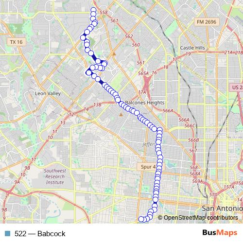 522 bus Line Map