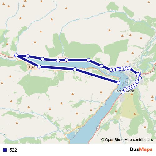522 bus Line Map