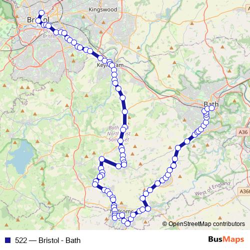 522 bus Line Map