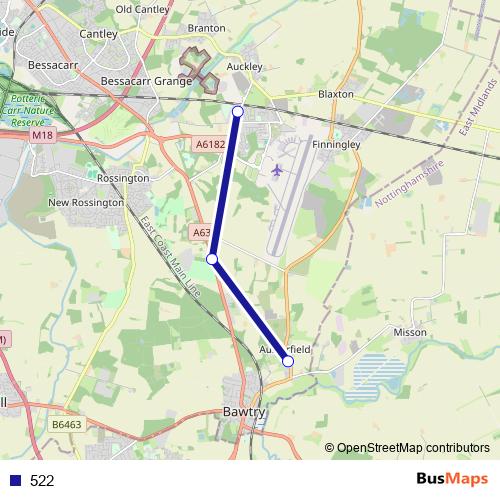 522 bus Line Map