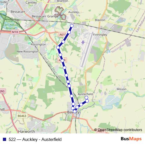 522 bus Line Map